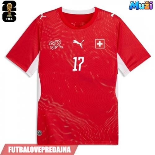 Lacne Muži Futbalové dres Švajčiarsko Ruben Vargas #17 MS 2026 Krátky Rukáv - Domáci